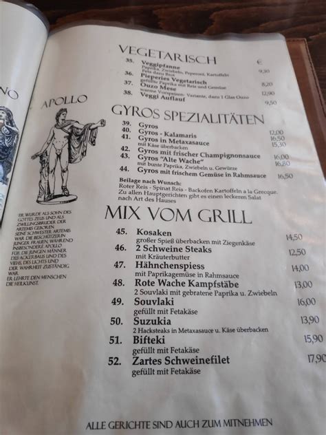 Speisekarte Von Alte Wache Valon Musa Restaurant Aurich