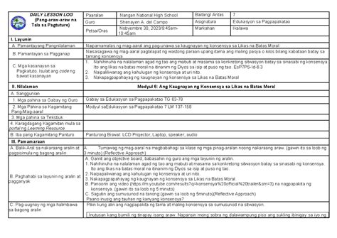 7module 6 Nov30 Lesson Plan Daily Lesson Log Pang Araw Araw Na