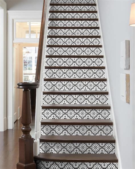 Amazon Flfk Black Patterns Stair Stickers Set Of Peel And