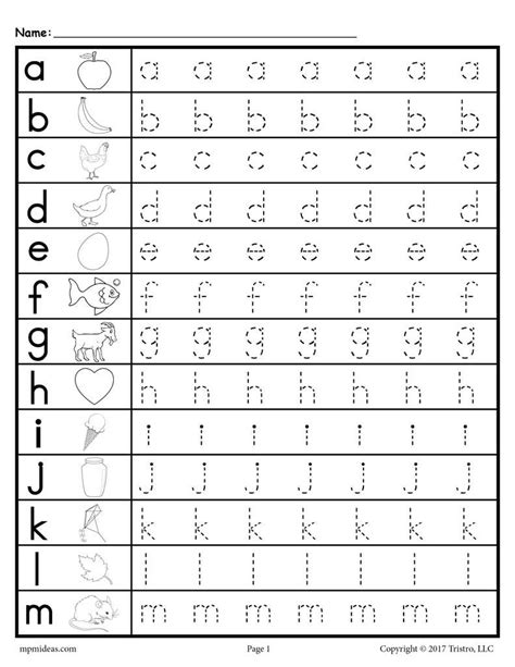 Free Printable Tracing Lowercase Letters TracingLettersWorksheets