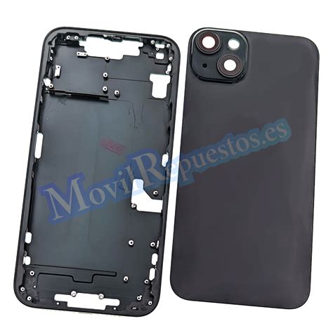 Carcasa Intermedia Con Tapa Trasera Para Iphone Plus Negro