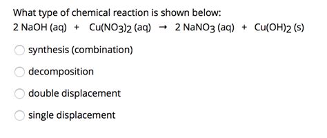 Solved What type of chemical reaction is shown below? | Chegg.com