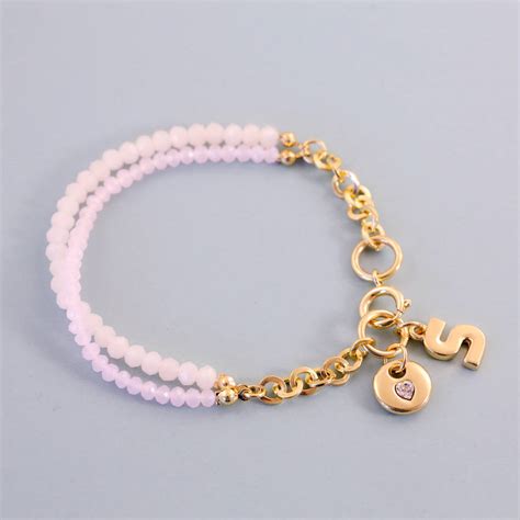 Glitter Bead Link Charm Bracelet By J S Jewellery Notonthehighstreet