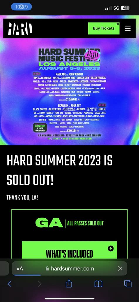 Hard Summer 2023 2-day Pass for Sale in Fullerton, CA - OfferUp