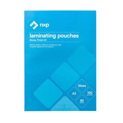 Nxp Gloss Laminating Pouches 80 Micron A3 Pack 100