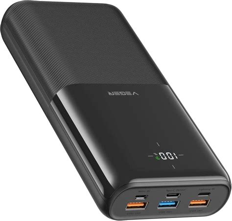 Veger Portable Charger Power Bank 30000mAh 22 5W QC 3 0 PD 20W USB 6