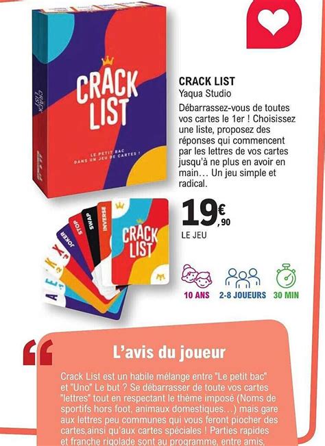 Promo Crack List Chez E Leclerc Espace Culturel ICatalogue Fr