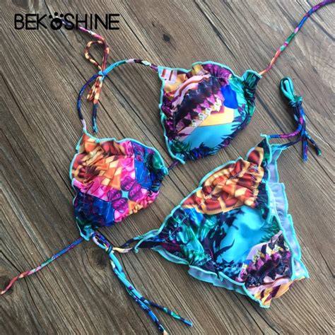 BEKOSHINE Summer Women Bikini Set Brazilian Beach Bikini 2018 Swimwear