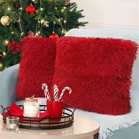 Amazon.com: BBiggood Extra Large Throw Pillow Covers 22 x 22, Red ...