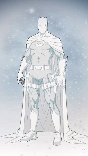 A Drawing Of Batman Standing In The Snow