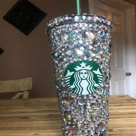 Rhinestone Cup Venti Cold Cup Glitter Cup Glitter Starbucks Etsy