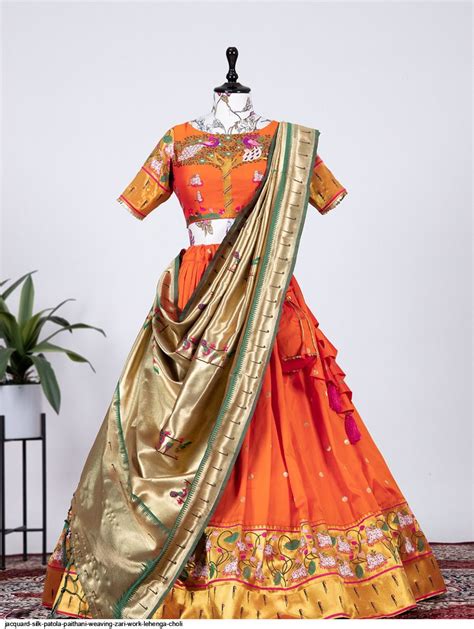 Jacquard Silk Patola Paithani Weaving Zari Work Lehenga Choli