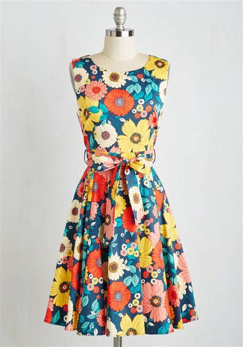 Hour By Flower Floral Dress In Retro Blossom Modcloth Retro Dress