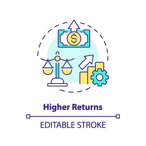 Higher returns multi color concept icon. Effective investment
