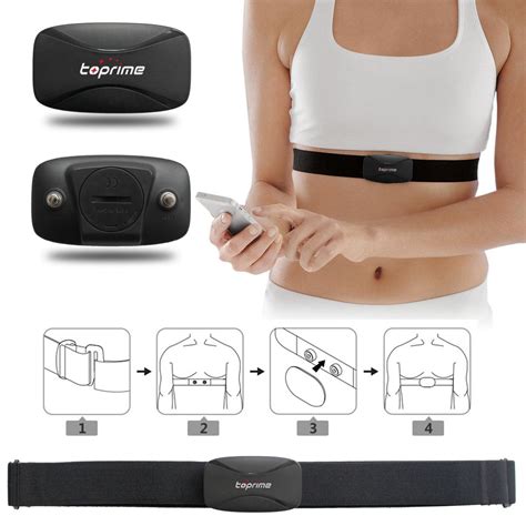 Toprime®bluetooth Activity Tracker Wireless Heart Rate Monitor Chest Belt Black