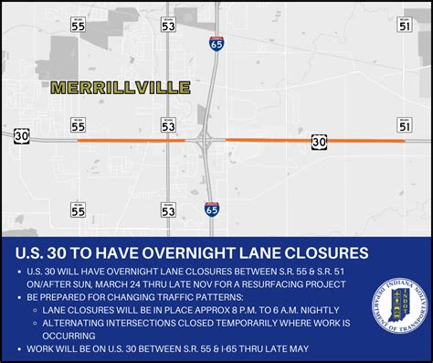 U S 30 To Have Overnight Lane Closures For Resurfacing