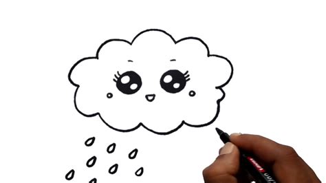 HOW TO DRAW A CUTE CLOUD STEP BY STEP SUPER EASY YouTube