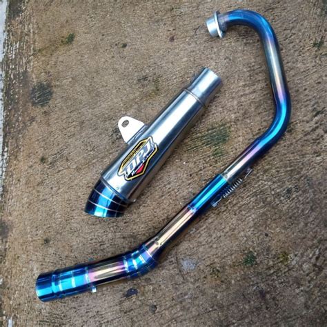 Jual Knalpot Dpj Ujung Blue Jigsaw Leher Bluemoon Satria Fu Vixion