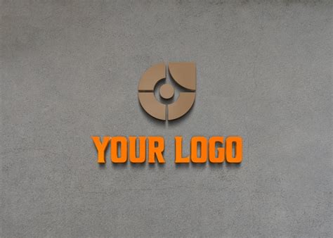 Premium Psd Cement Wall 3d Logo Mockup