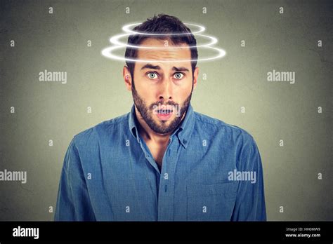 Head Is Spinning Surprise Astonished Man Closeup Portrait Man Looking