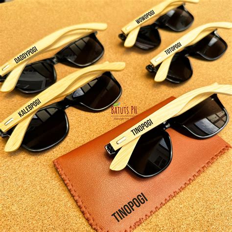 BatutsPh Personalized Engraved Bamboo Wooden Sunglass Shades With