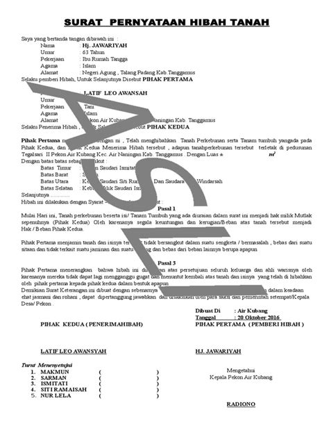 Detail Surat Warisan Tanah Koleksi Nomer