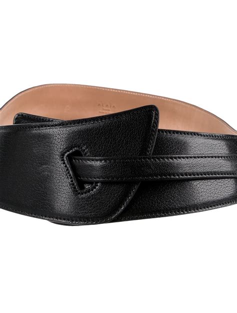 Loewe Wide Leather Waist Belt Black Belts Accessories Low