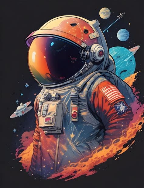 Premium Ai Image A Drawing Of A Astronaut In Outer Space