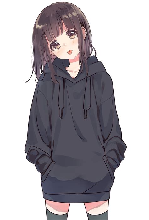 Anime Girls With Hoodies Wallpapers Wallpaper Cave