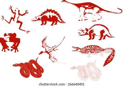 Reptiles Isolated Group Stock Vector (Royalty Free) 266640401 | Shutterstock