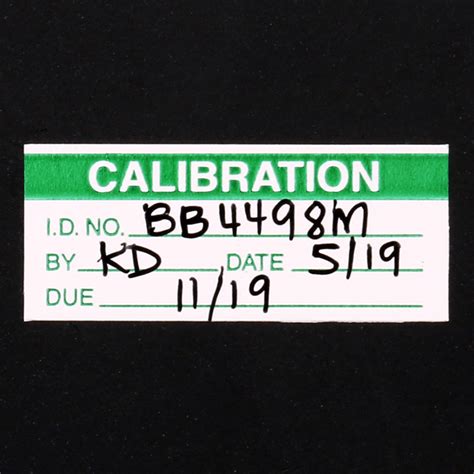 Calibration Id Calibration Labels Green On White Sku Qc Wo