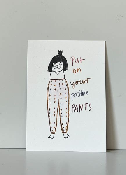 Slinga Illustration Postkarte Positive Pants Grußkarte zur Motivation