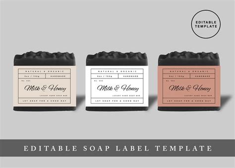 Editable Soap Label Template, Printable Soap Label, DIY Soap Packaging ...