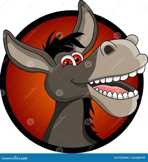 Donkey Head Line And Solid Icon Farm Animals Concept Mule Face Sign