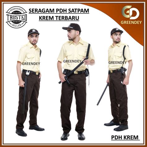 Jual Baju Seragam Pdh Satpam Krem Terbaru Setelan Pdh Krem Coklat