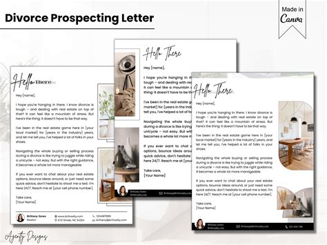 Divorce Prospecting Letter Separation Outreach Letter Divorce Client Acquisition Flyer Real