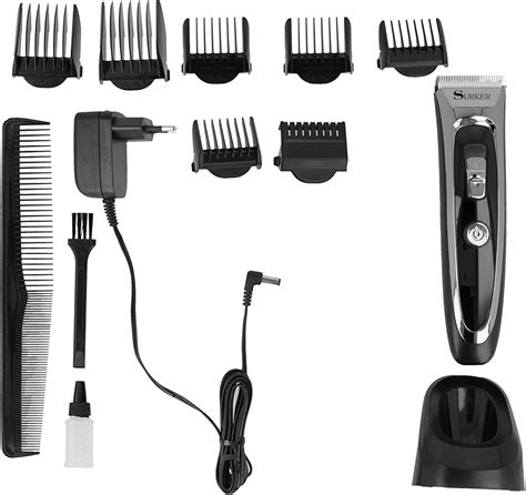 Set Surker Tondeuse Electrique Cheveux Barbe Rechargeable Et Sans