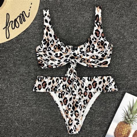 Bikini 2019 Swimwear Women Swimsuit Leopard Printed Bikini Push Up