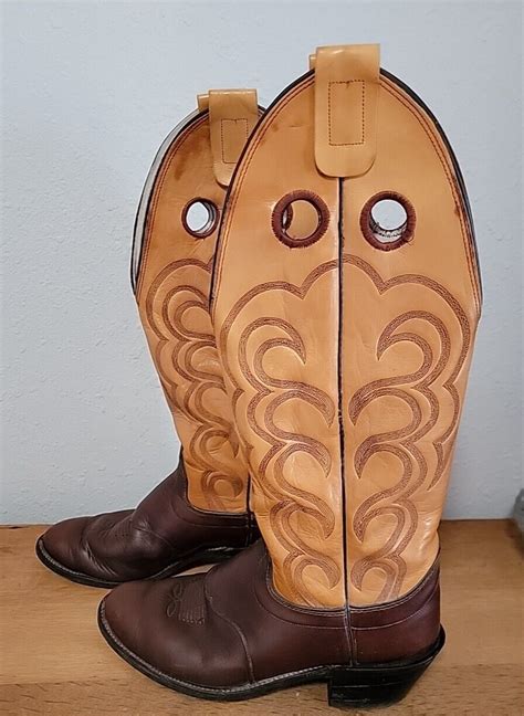 Vintage Olathe Cowboy Buckaroo Boots 18 Tall 105 D Ebay