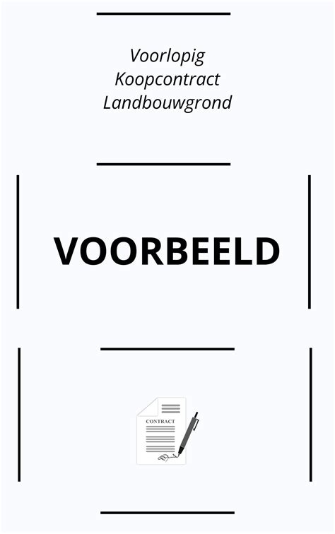 Voorlopig Koopcontract Landbouwgrond Voorbeeld