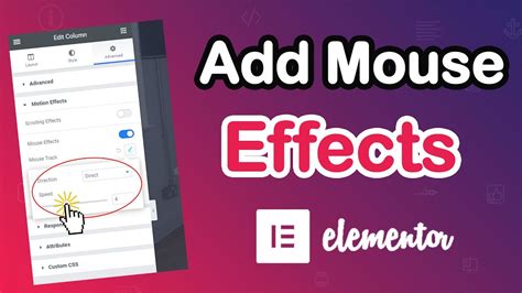 How To Add Mouse Effects In Wordpress Website Elementor Advance