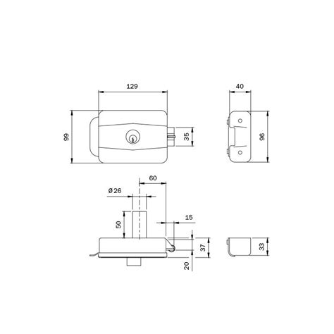 Cerradura Eléctrica 12V Sólo Resbalón Doble Cilindro ISEO 500600 e 60mm