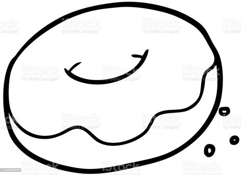 Line Drawing Of A Donut With Sprinkles Stock Illustration Download Image Now Doughnut Line