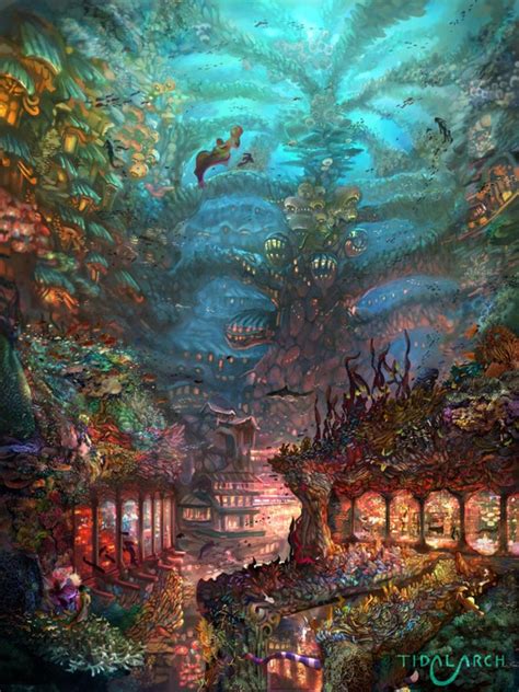 Underwater Merfolk Kingdom Print Etsy