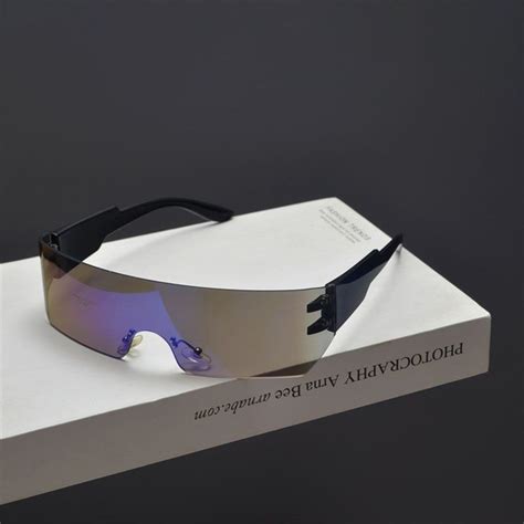 Прямоугольные цельные солнцезащитные очки Cyberpunk Future Technology ...