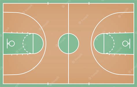 Premium Vector Basketball Court Floor With Line On Wood Texture