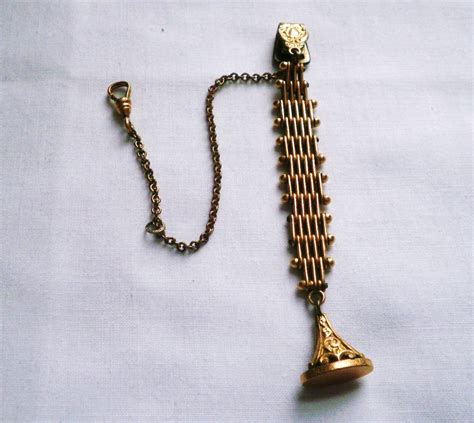 Vintage Gold Pocket Watch Fob And Chain By Antiquario On Etsy