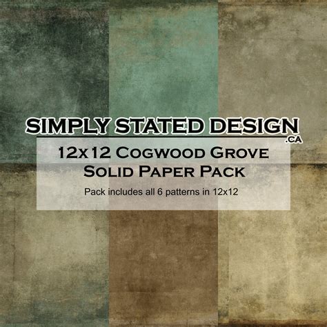 Cogwood Grove 12x12 Solid Paper Pack Simplystateddesign
