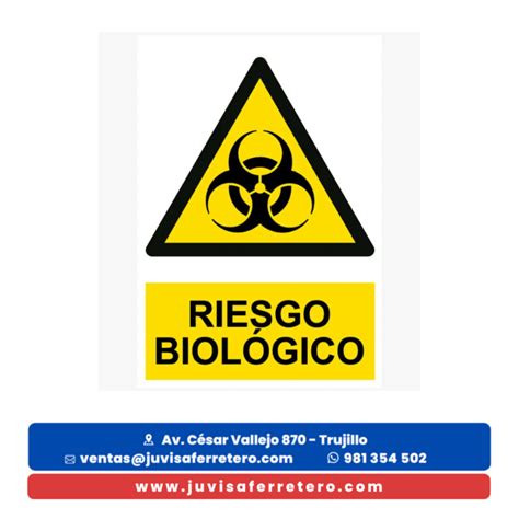 SeÑal Peligro Riesgo BiolÓgico Vinil Adhesivo 20x30 Cm Juvisa