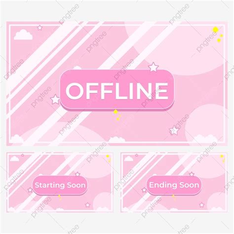 Cute Pink Twitch Offline Screen Pack Png Vector, Cute, Pink, Offline ...